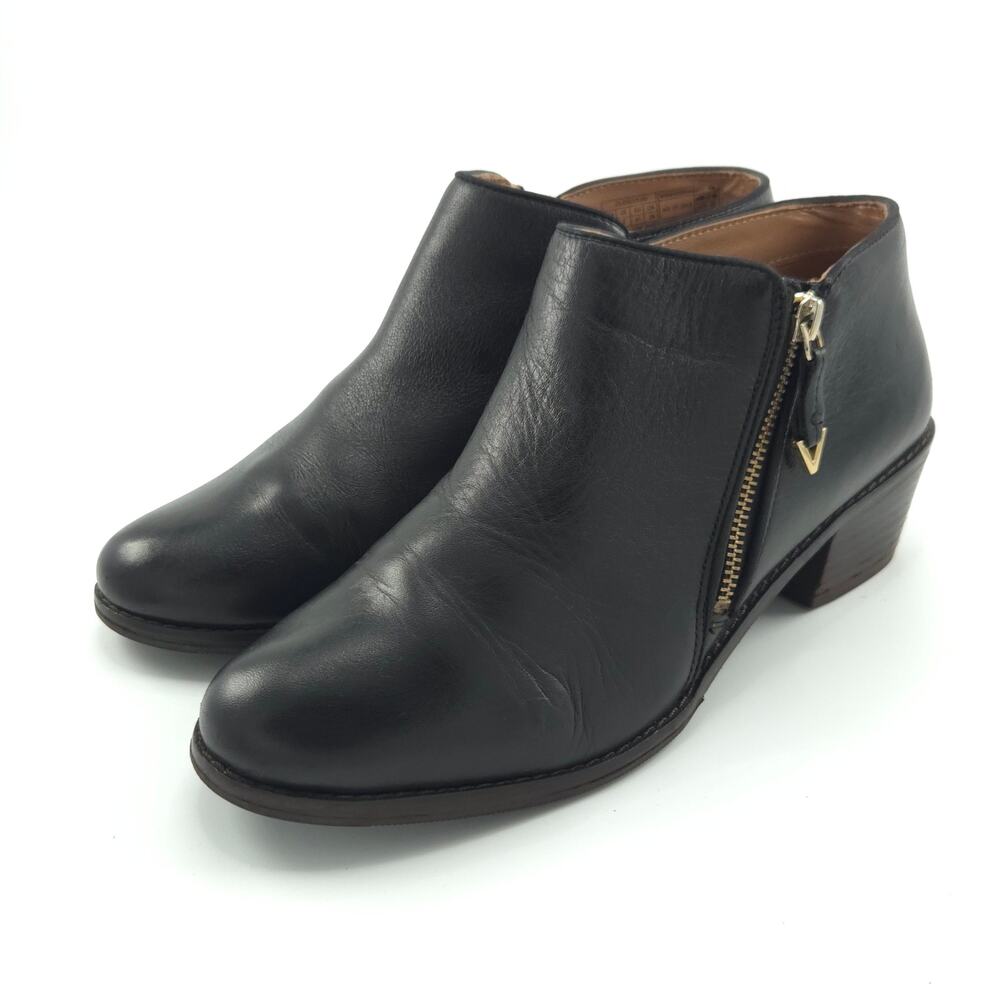 Vionic Jolene Women's Size 9 Black Leather Ankle Boots